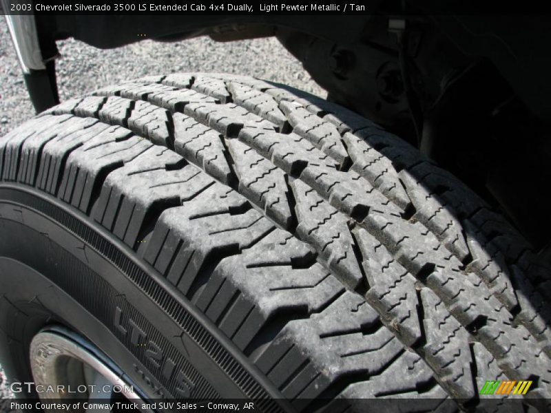 Light Pewter Metallic / Tan 2003 Chevrolet Silverado 3500 LS Extended Cab 4x4 Dually