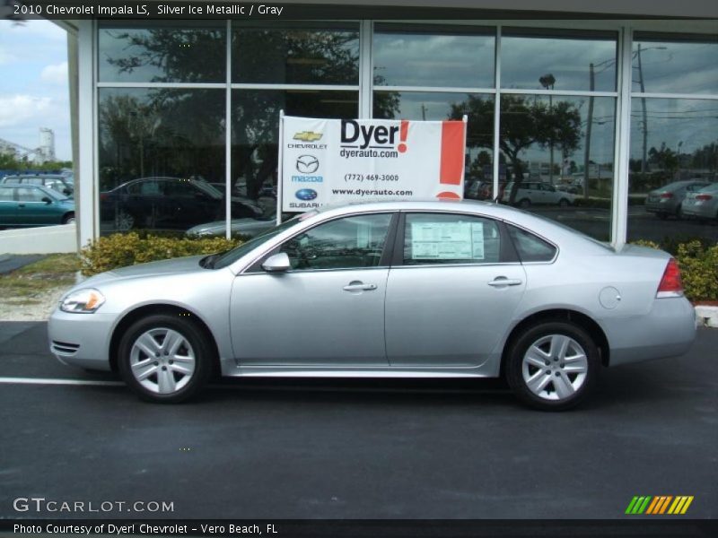 Silver Ice Metallic / Gray 2010 Chevrolet Impala LS