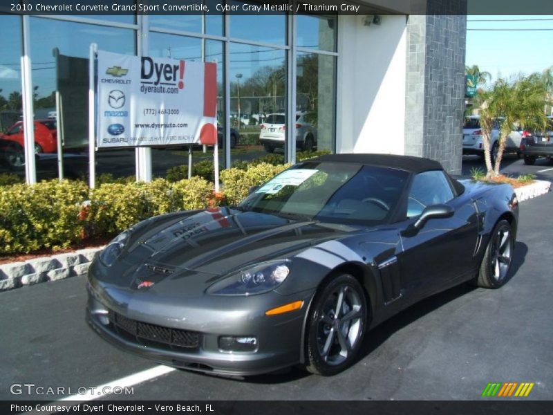 Cyber Gray Metallic / Titanium Gray 2010 Chevrolet Corvette Grand Sport Convertible