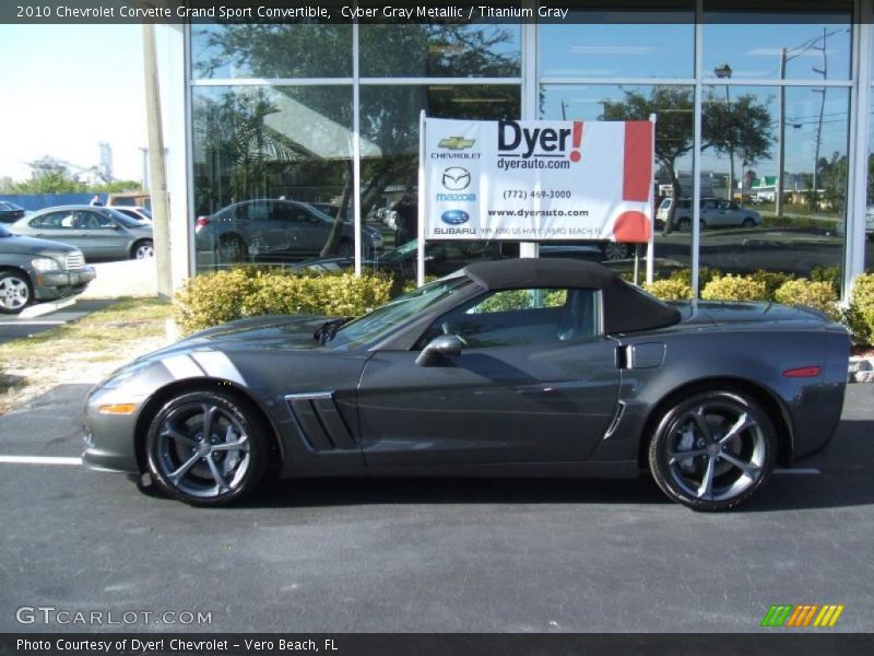 Cyber Gray Metallic / Titanium Gray 2010 Chevrolet Corvette Grand Sport Convertible