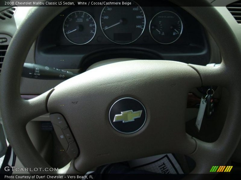 White / Cocoa/Cashmere Beige 2008 Chevrolet Malibu Classic LS Sedan