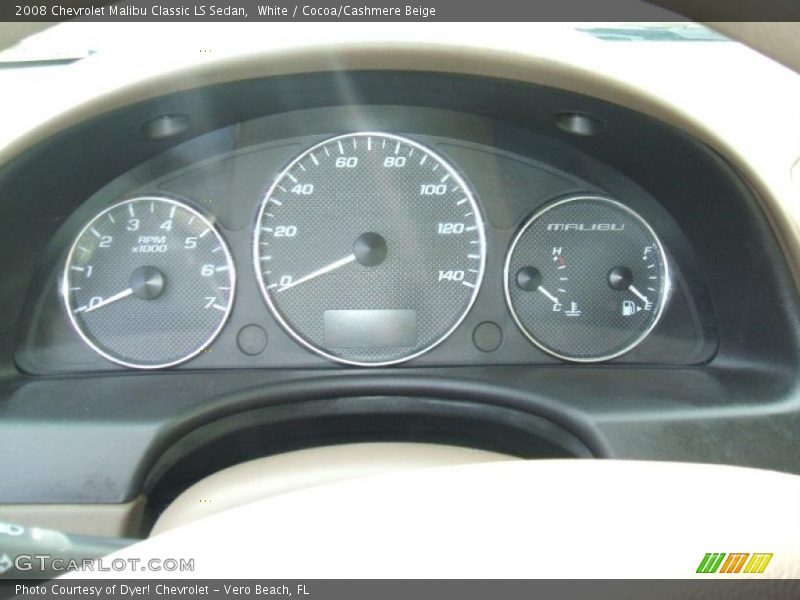 White / Cocoa/Cashmere Beige 2008 Chevrolet Malibu Classic LS Sedan