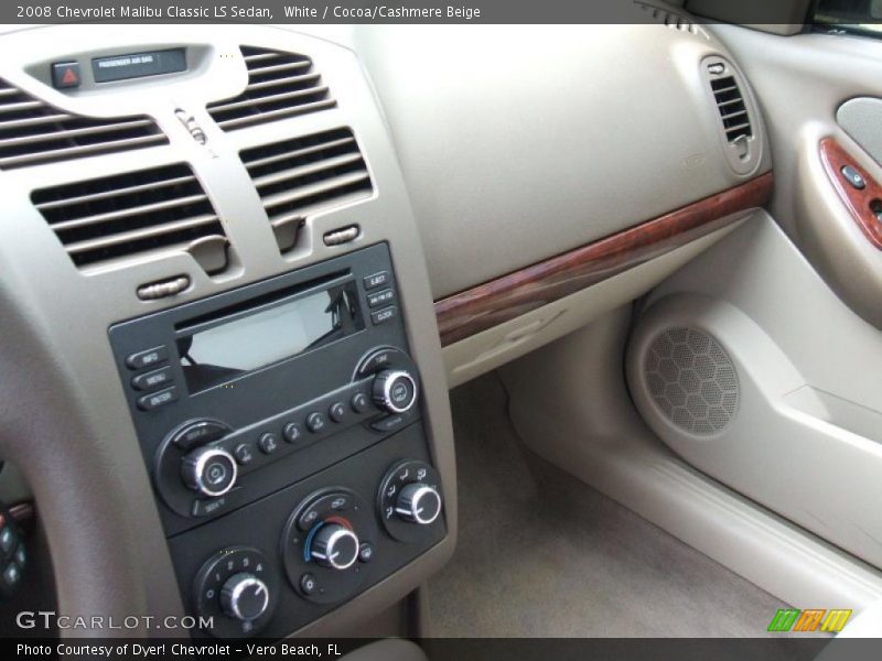 White / Cocoa/Cashmere Beige 2008 Chevrolet Malibu Classic LS Sedan