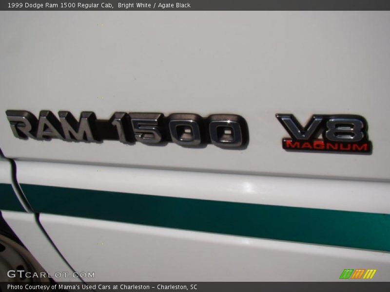 Bright White / Agate Black 1999 Dodge Ram 1500 Regular Cab