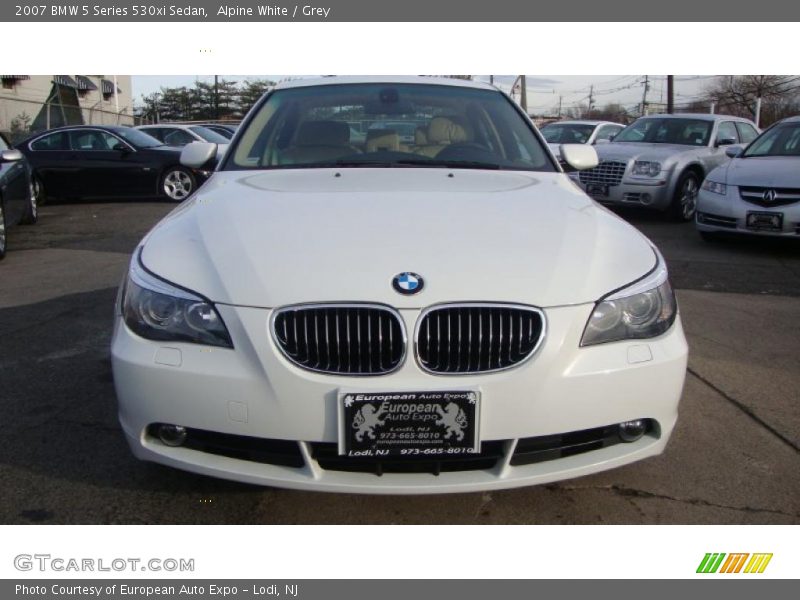Alpine White / Grey 2007 BMW 5 Series 530xi Sedan
