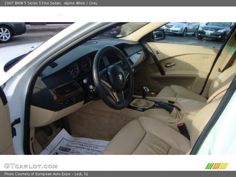 Alpine White / Grey 2007 BMW 5 Series 530xi Sedan