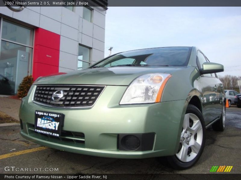 Metallic Jade / Beige 2007 Nissan Sentra 2.0 S