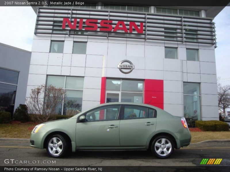Metallic Jade / Beige 2007 Nissan Sentra 2.0 S