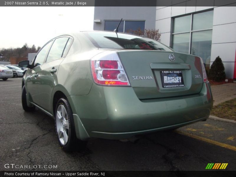Metallic Jade / Beige 2007 Nissan Sentra 2.0 S