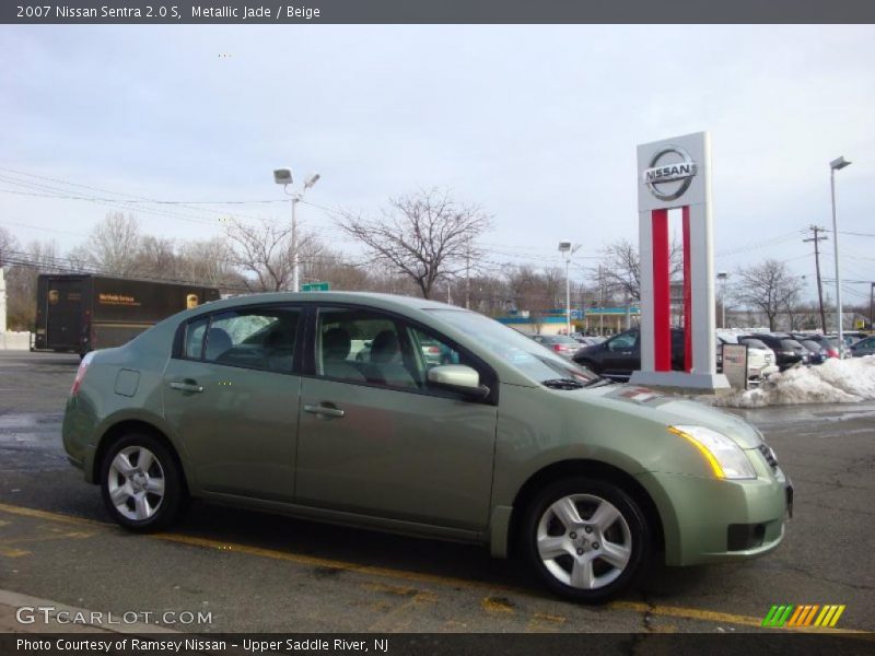 Metallic Jade / Beige 2007 Nissan Sentra 2.0 S