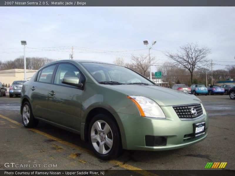 Metallic Jade / Beige 2007 Nissan Sentra 2.0 S