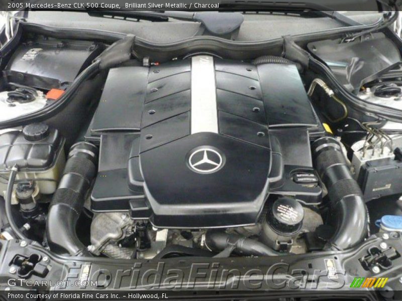 Brilliant Silver Metallic / Charcoal 2005 Mercedes-Benz CLK 500 Coupe