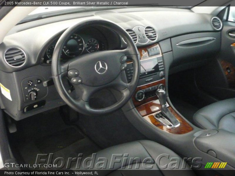 Brilliant Silver Metallic / Charcoal 2005 Mercedes-Benz CLK 500 Coupe