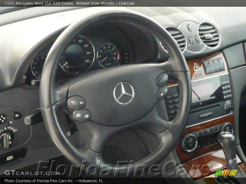 Brilliant Silver Metallic / Charcoal 2005 Mercedes-Benz CLK 500 Coupe
