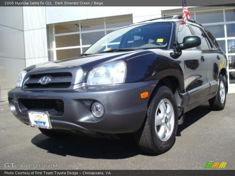 Dark Emerald Green / Beige 2006 Hyundai Santa Fe GLS