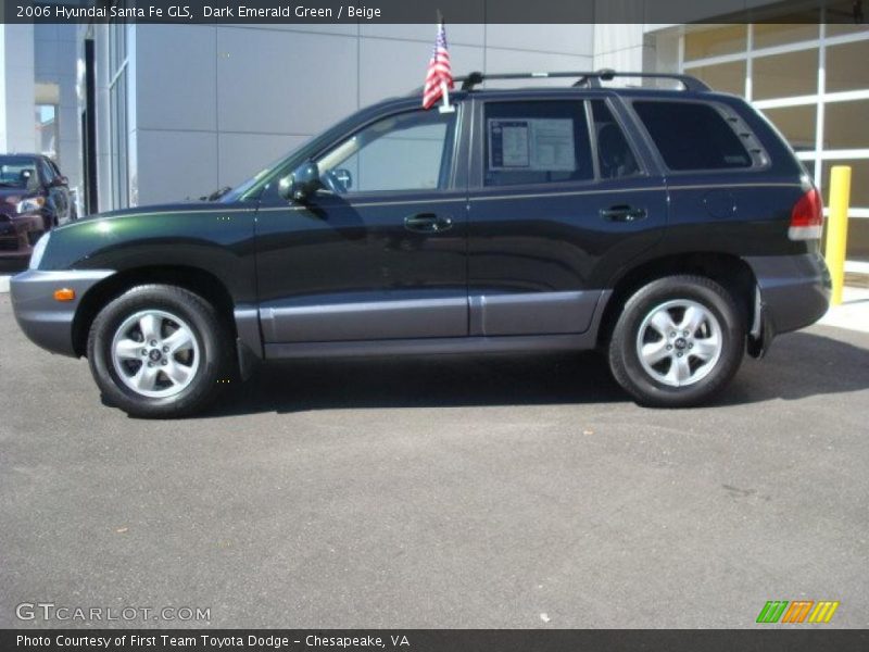 Dark Emerald Green / Beige 2006 Hyundai Santa Fe GLS