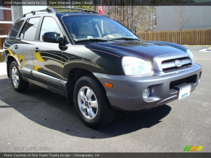 Dark Emerald Green / Beige 2006 Hyundai Santa Fe GLS