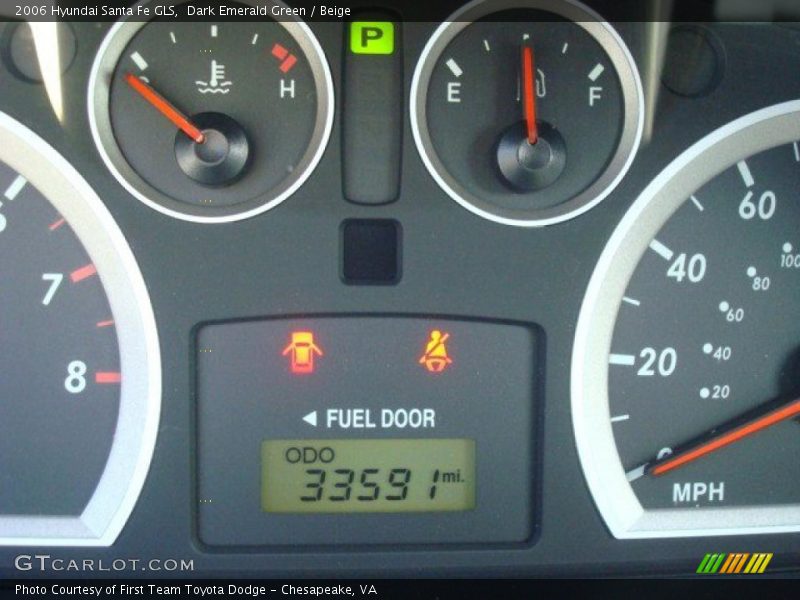 Dark Emerald Green / Beige 2006 Hyundai Santa Fe GLS