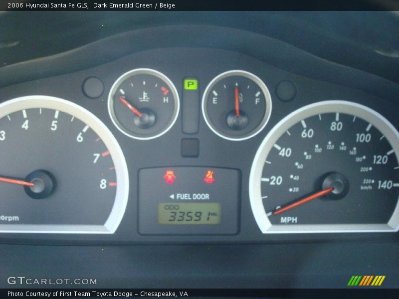 Dark Emerald Green / Beige 2006 Hyundai Santa Fe GLS