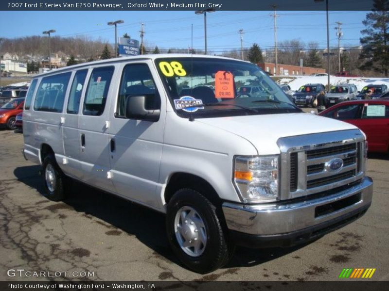 Oxford White / Medium Flint Grey 2007 Ford E Series Van E250 Passenger