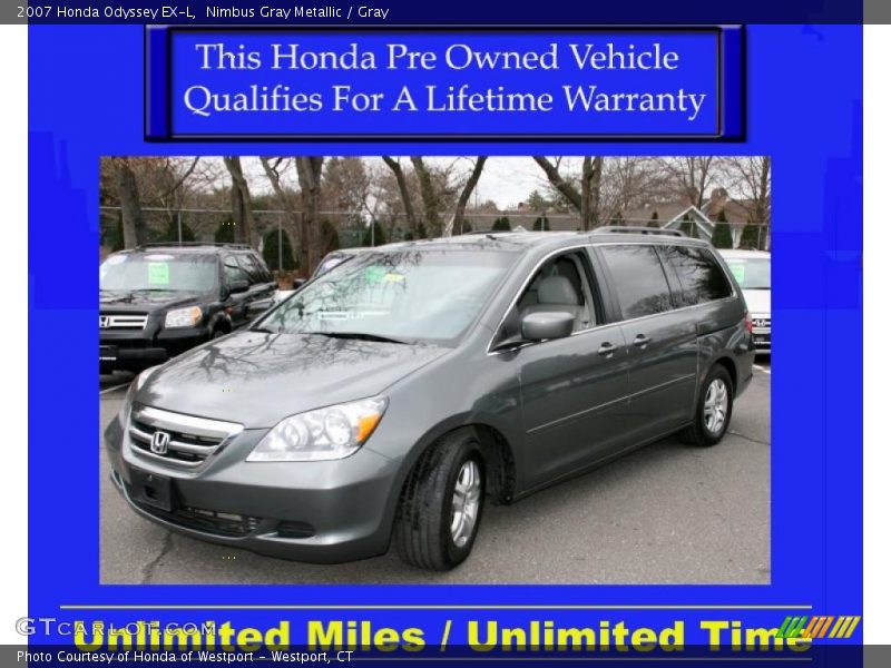 Nimbus Gray Metallic / Gray 2007 Honda Odyssey EX-L