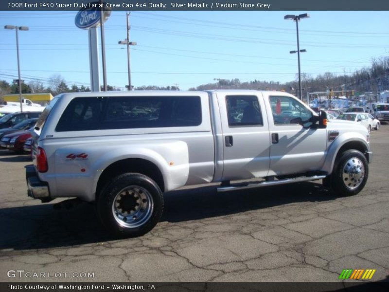 Silver Metallic / Medium Stone Grey 2008 Ford F450 Super Duty Lariat Crew Cab 4x4 Dually