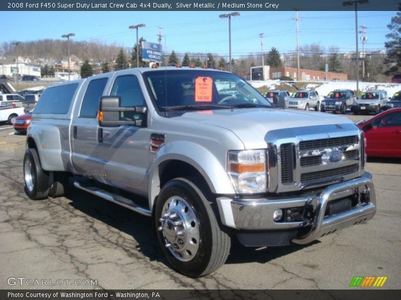 Silver Metallic / Medium Stone Grey 2008 Ford F450 Super Duty Lariat Crew Cab 4x4 Dually