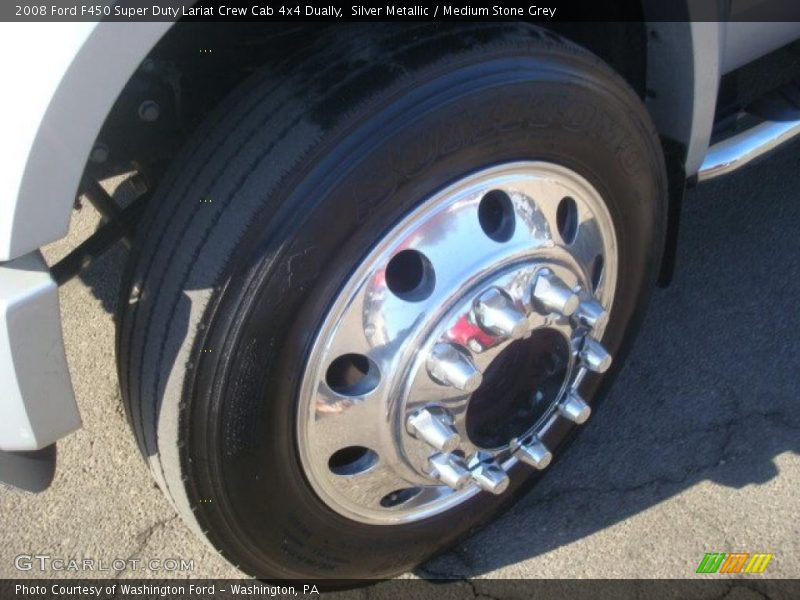 Silver Metallic / Medium Stone Grey 2008 Ford F450 Super Duty Lariat Crew Cab 4x4 Dually