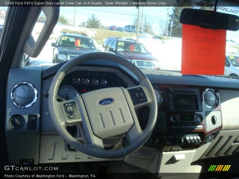 Silver Metallic / Medium Stone Grey 2008 Ford F450 Super Duty Lariat Crew Cab 4x4 Dually
