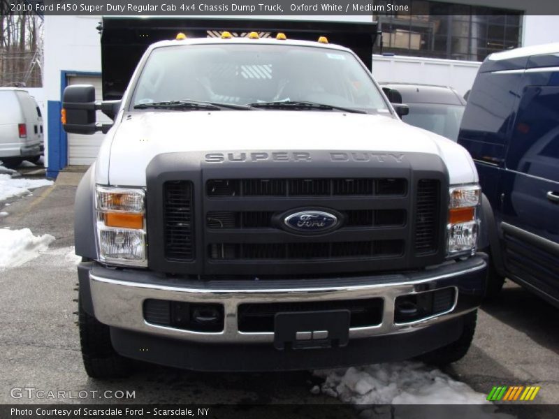 Oxford White / Medium Stone 2010 Ford F450 Super Duty Regular Cab 4x4 Chassis Dump Truck