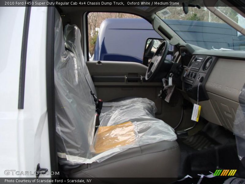 Oxford White / Medium Stone 2010 Ford F450 Super Duty Regular Cab 4x4 Chassis Dump Truck
