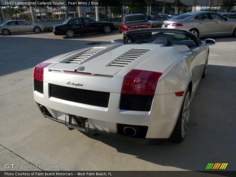 Pearl White / Blue 2007 Lamborghini Gallardo Spyder