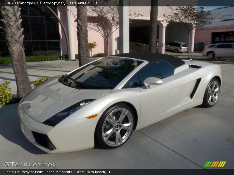 Pearl White / Blue 2007 Lamborghini Gallardo Spyder