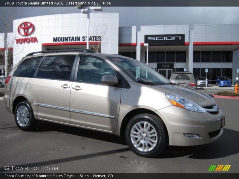 Desert Sand Mica / Taupe 2009 Toyota Sienna Limited AWD