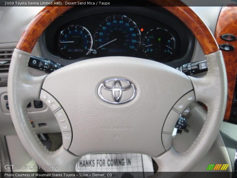 Desert Sand Mica / Taupe 2009 Toyota Sienna Limited AWD