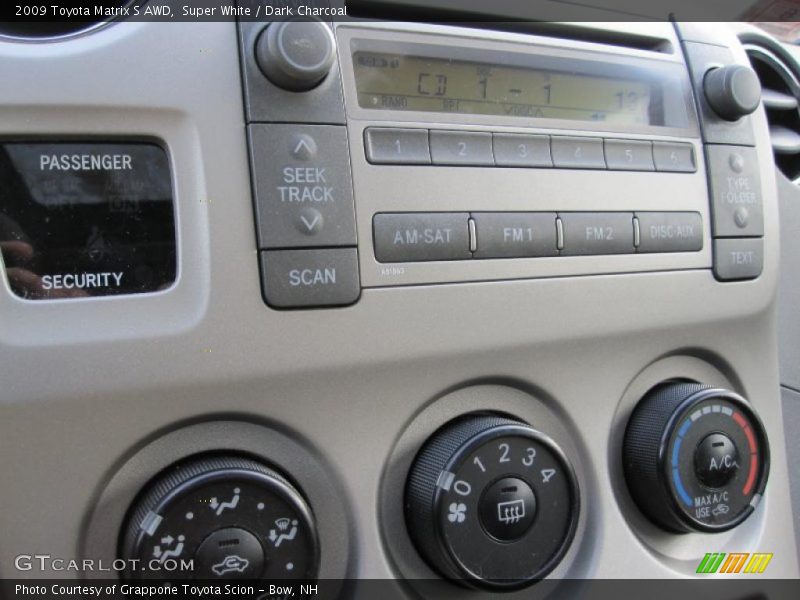 Super White / Dark Charcoal 2009 Toyota Matrix S AWD