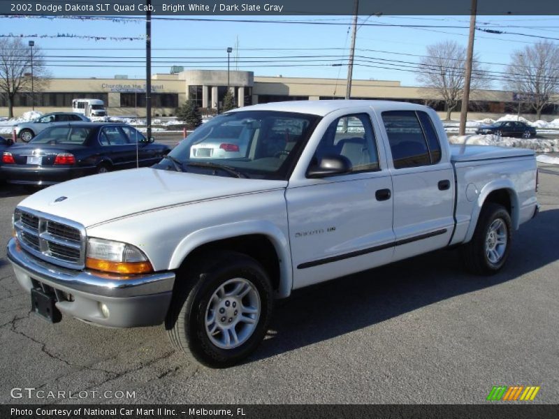 Bright White / Dark Slate Gray 2002 Dodge Dakota SLT Quad Cab