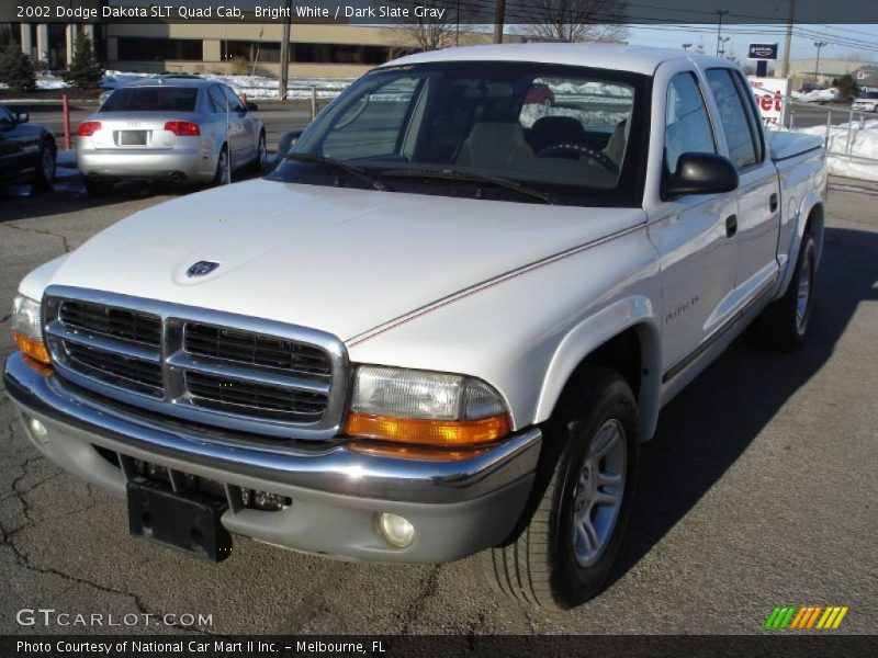 Bright White / Dark Slate Gray 2002 Dodge Dakota SLT Quad Cab