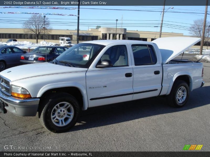 Bright White / Dark Slate Gray 2002 Dodge Dakota SLT Quad Cab