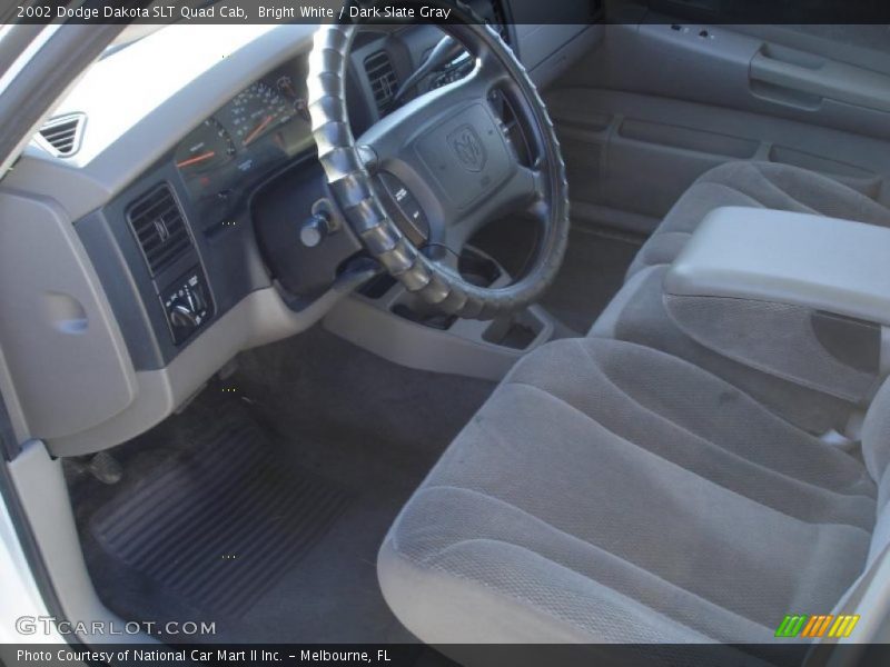 Bright White / Dark Slate Gray 2002 Dodge Dakota SLT Quad Cab