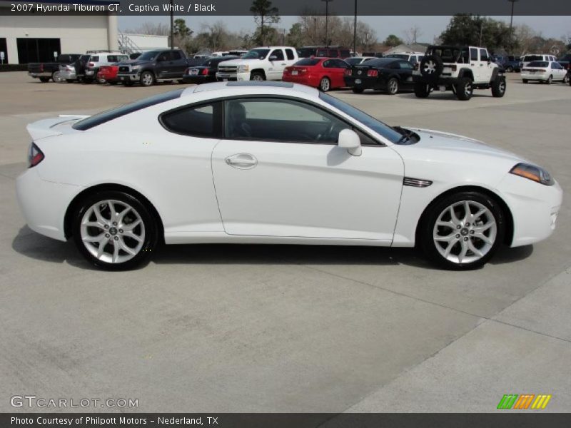 Captiva White / Black 2007 Hyundai Tiburon GT