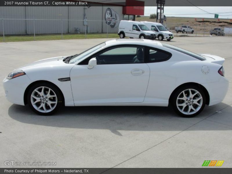 Captiva White / Black 2007 Hyundai Tiburon GT