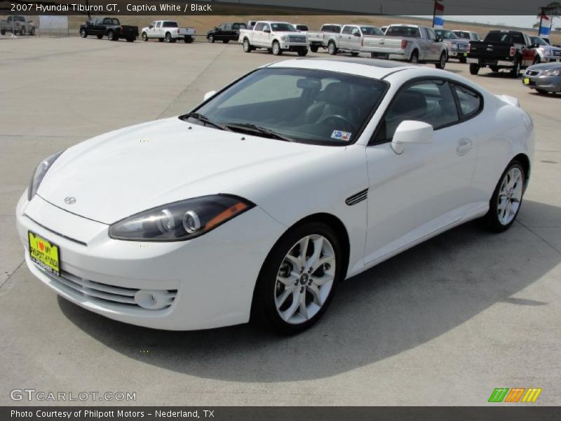 Captiva White / Black 2007 Hyundai Tiburon GT