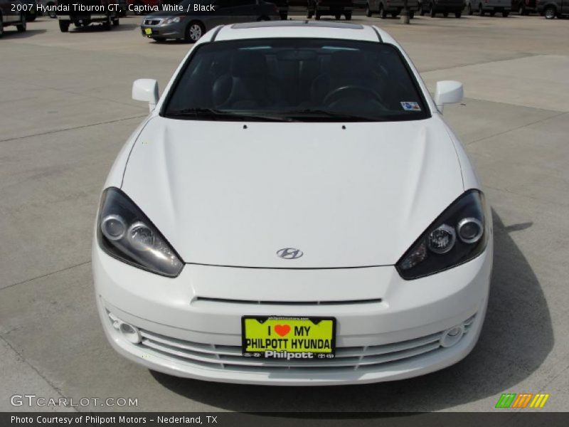 Captiva White / Black 2007 Hyundai Tiburon GT