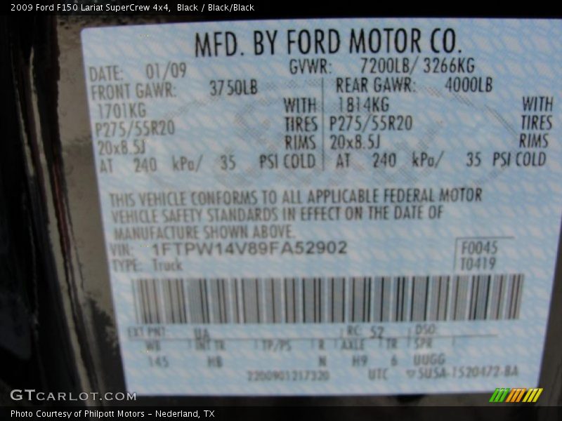 Black / Black/Black 2009 Ford F150 Lariat SuperCrew 4x4