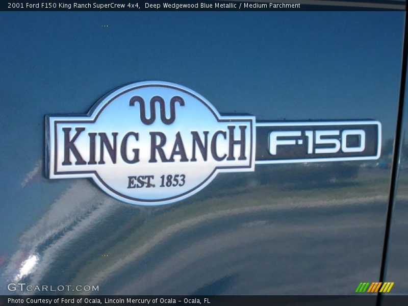Deep Wedgewood Blue Metallic / Medium Parchment 2001 Ford F150 King Ranch SuperCrew 4x4