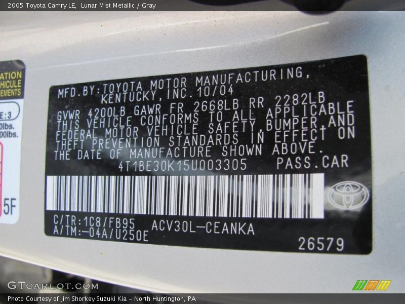 Lunar Mist Metallic / Gray 2005 Toyota Camry LE