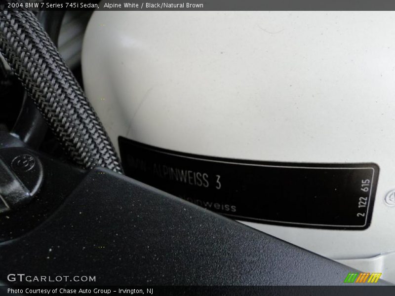 Alpine White / Black/Natural Brown 2004 BMW 7 Series 745i Sedan