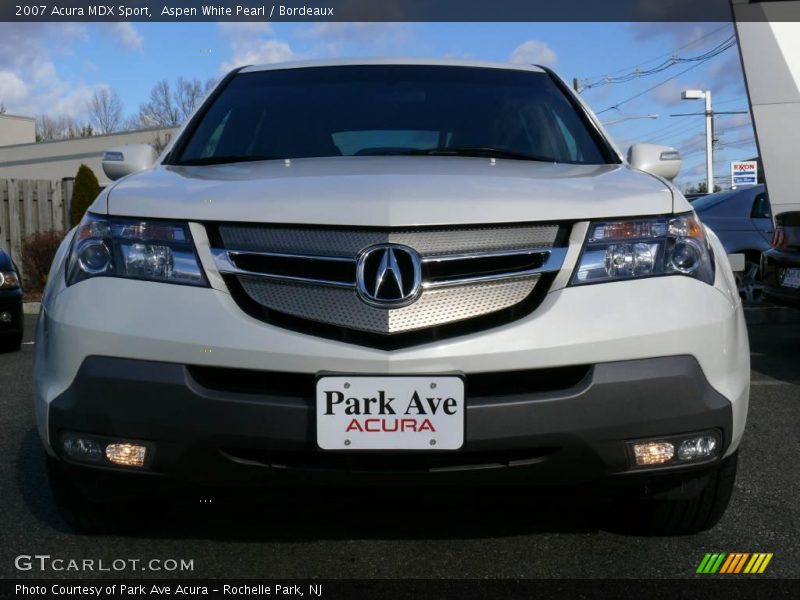 Aspen White Pearl / Bordeaux 2007 Acura MDX Sport