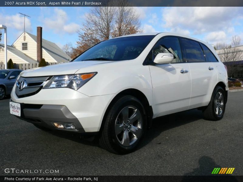 Aspen White Pearl / Bordeaux 2007 Acura MDX Sport